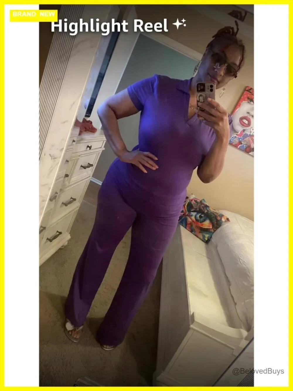 2 Piece Outfits Slim Fit V Neck Polo Top Flare Pants Short Sleeve Casual